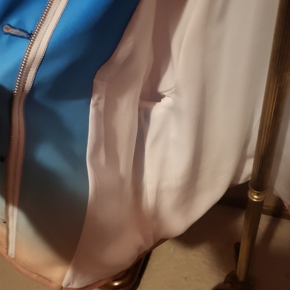Rebecca Minkoff Blue to Tan Ombre Zip Up Jacket Size Medium - Picture 7 of 10